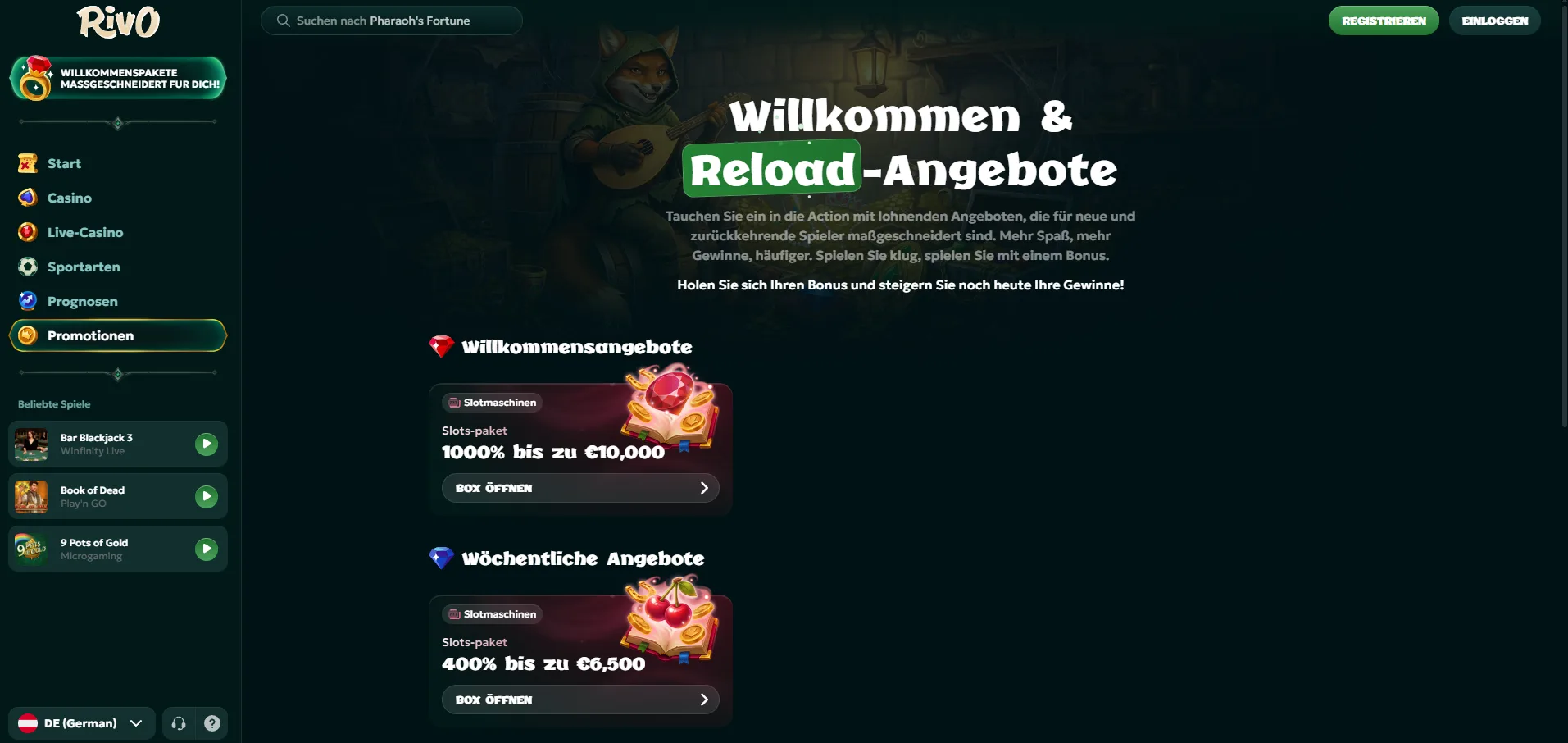 Rivo Casino Bonus